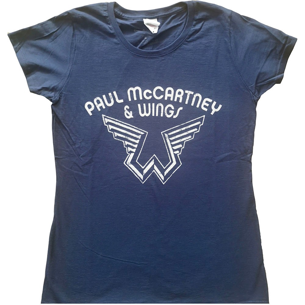 Paul McCartney - Wings Logo Dames Tshirt - Blauw